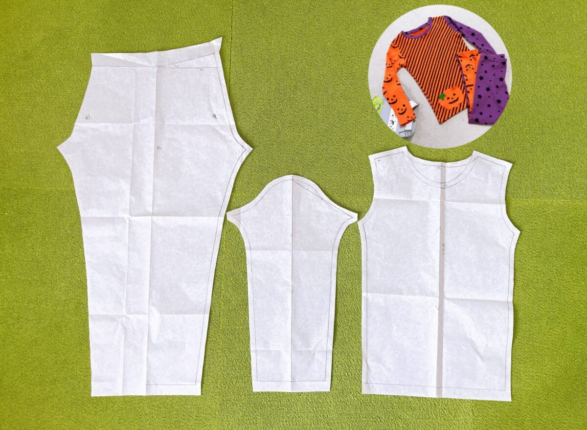 製図なし超時短】ベビー子供パジャマの型紙を作る方法【ニット専用